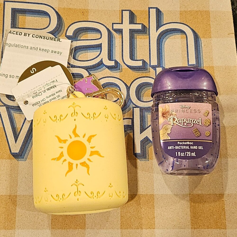 Rapunzel Lantern DISNEY PocketBac Sanitizer Holder Bath & Body Works W Sanitizer